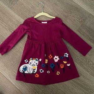 Hanna Andersson Cat appliqué dress Sz 3